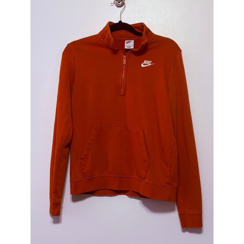Nike quarter zip pull over orange size small